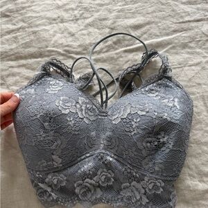 BKE Lace Bralette - Soft Gray